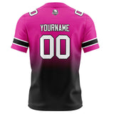 Custom Rose&Black Gradient Football Jersey Personalized Football Shirts for Men Women  Printed Team Name Number Logo