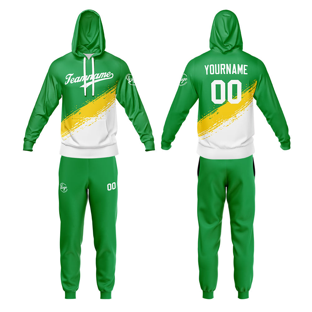Custom Green White Sweatshirt Hoodie For Men Women Girl Boy Print Your Logo Name Number enthsush