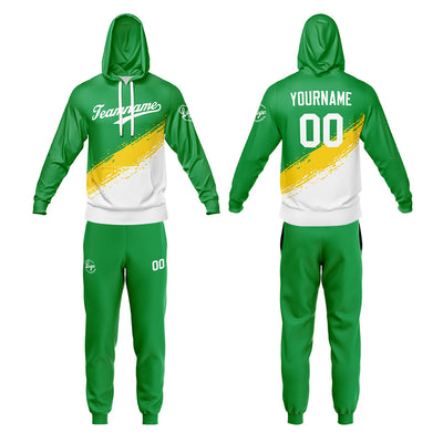 Custom Green White Sweatshirt Hoodie For Men Women Girl Boy Print Your Logo Name Number enthsush