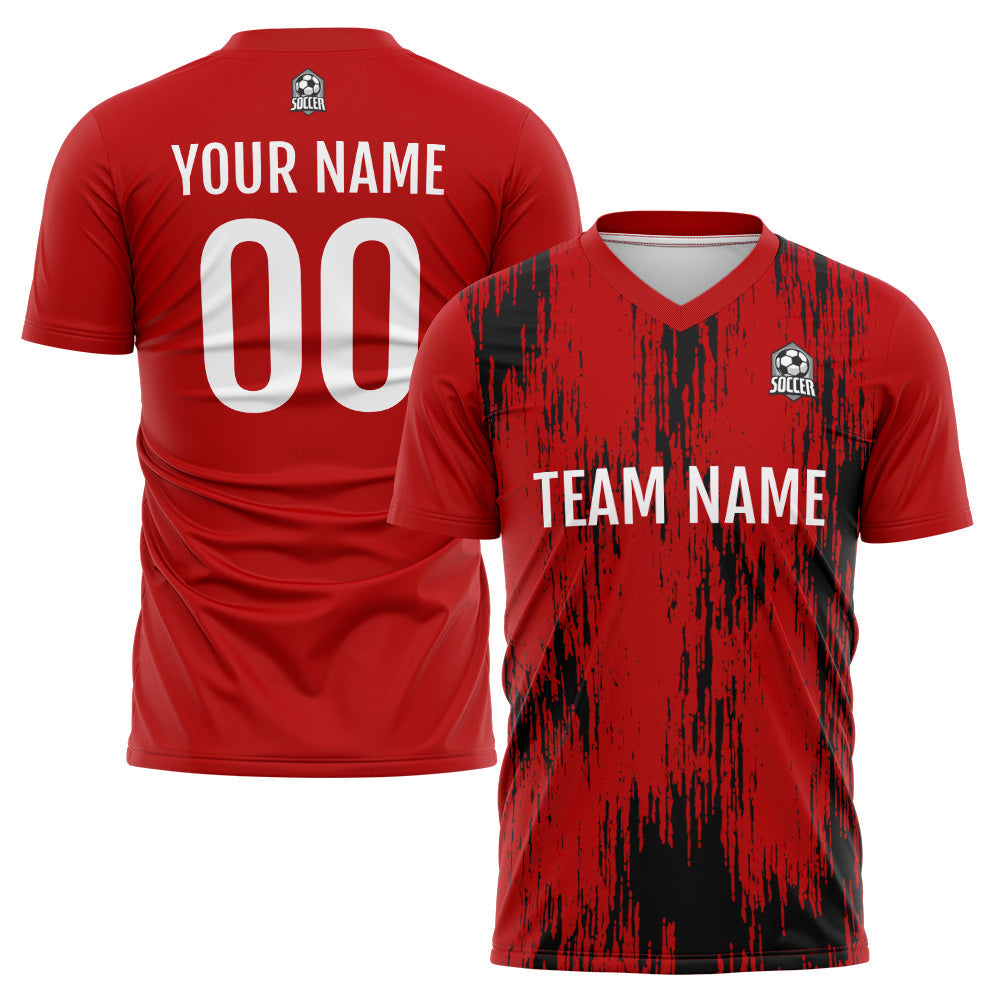 Custom Soccer Jerseys for Men Women Personalized Soccer Uniforms for Adult and Kid Red-Black enthsush