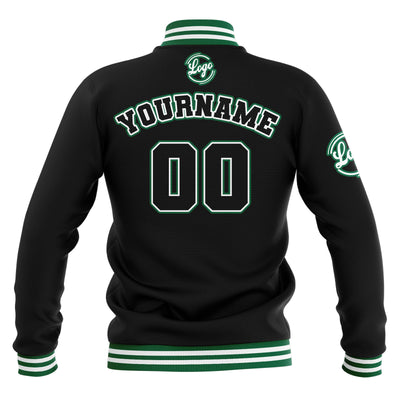 Custom Black White Green Waterproof Varsity Jackets Personalized Stitched Name Number Logo to Letterman Jackets enthsush