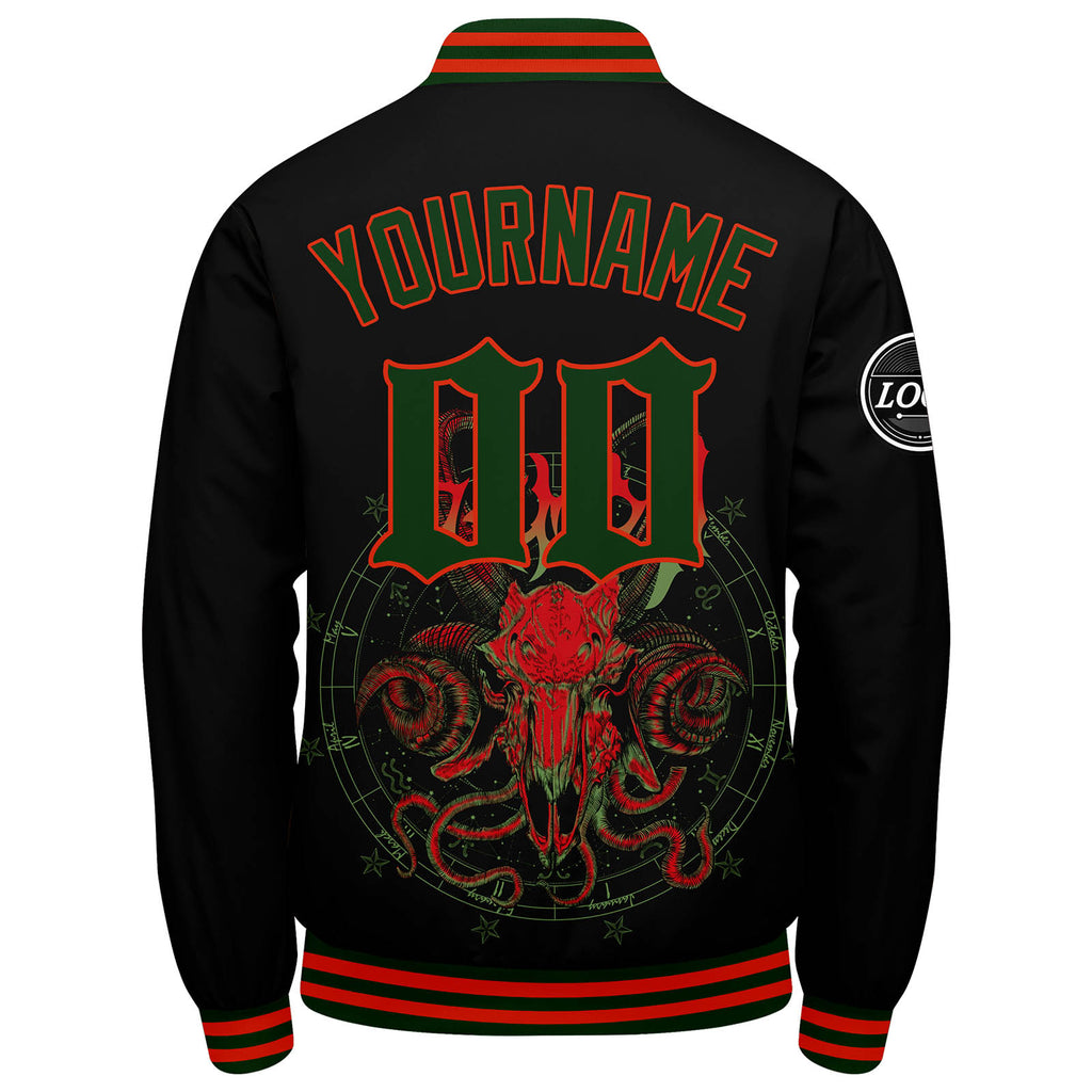 Custom Varsity Jacket Letterman jacket for Men, Women and Youth Red Green enthsush