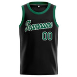 Custom Stitched Basketball Jersey for Men, Women And Kids Black-Kelly Green-White