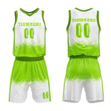 Custom Basketball Jersey Uniform Suit Printed Your Logo Name Number White-Neon Green