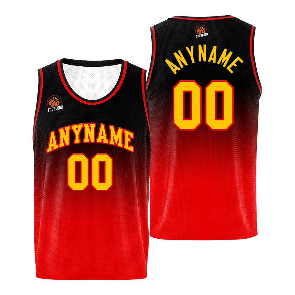 Custom Basketball Jersey Personalized Stitched Team Name Number Logo Red&Black enthsush