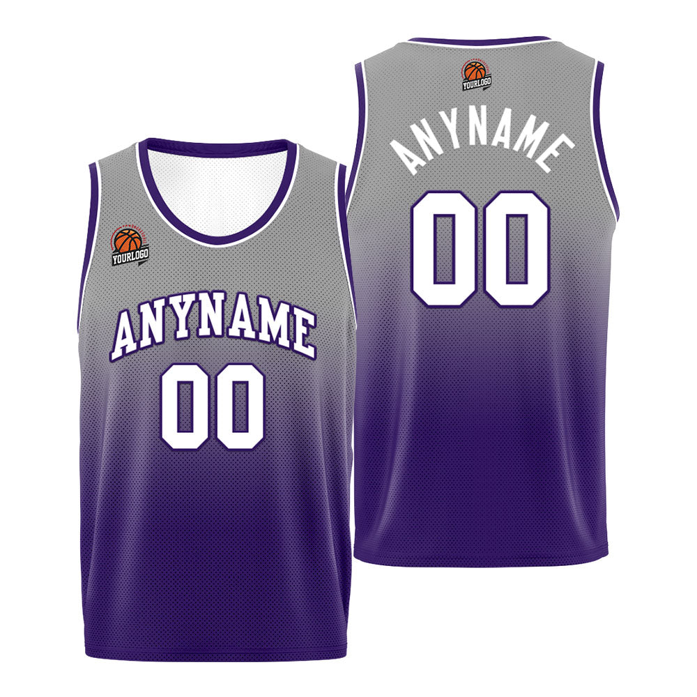 Custom Basketball Jersey Personalized Stitched Team Name Number Logo Black&Purple enthsush