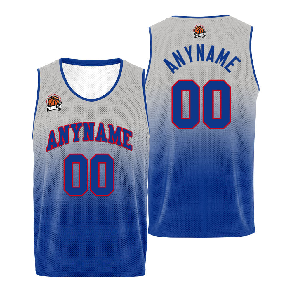 Custom Basketball Jersey Personalized Stitched Team Name Number Logo Red&Royal enthsush