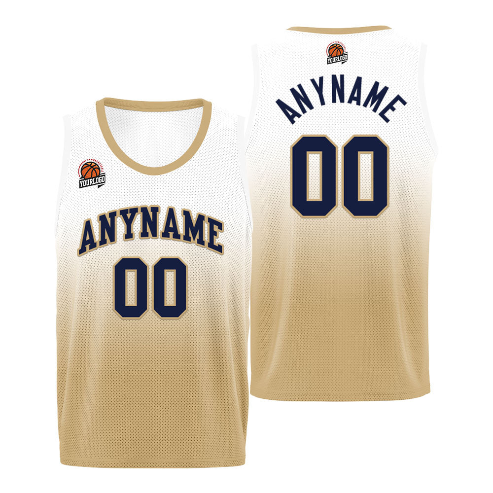 Custom Basketball Jersey Personalized Stitched Team Name Number Logo Navy&Gold enthsush