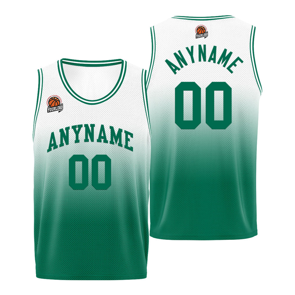 Custom Basketball Jersey Personalized Stitched Team Name Number Logo Black&Green enthsush