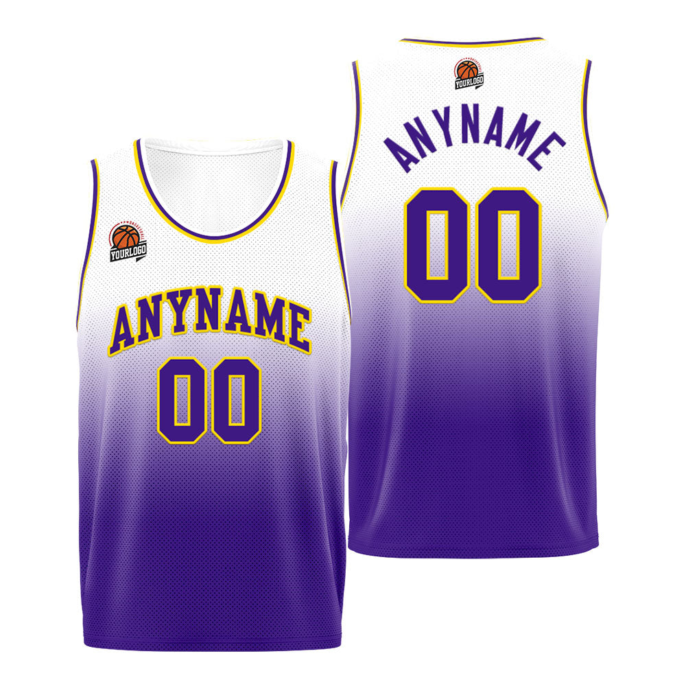 Custom Basketball Jersey Personalized Stitched Team Name Number Logo Purple&Black enthsush