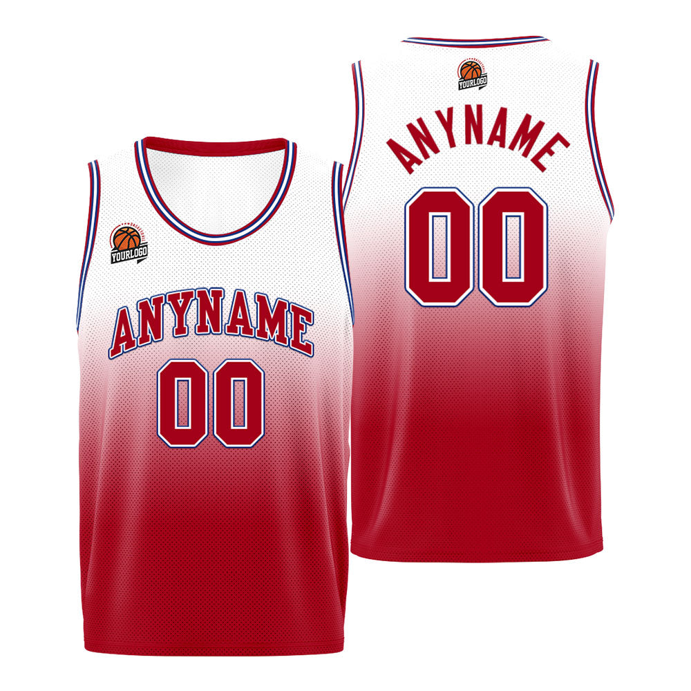 Custom Basketball Jersey Personalized Stitched Team Name Number Logo Red&Black enthsush