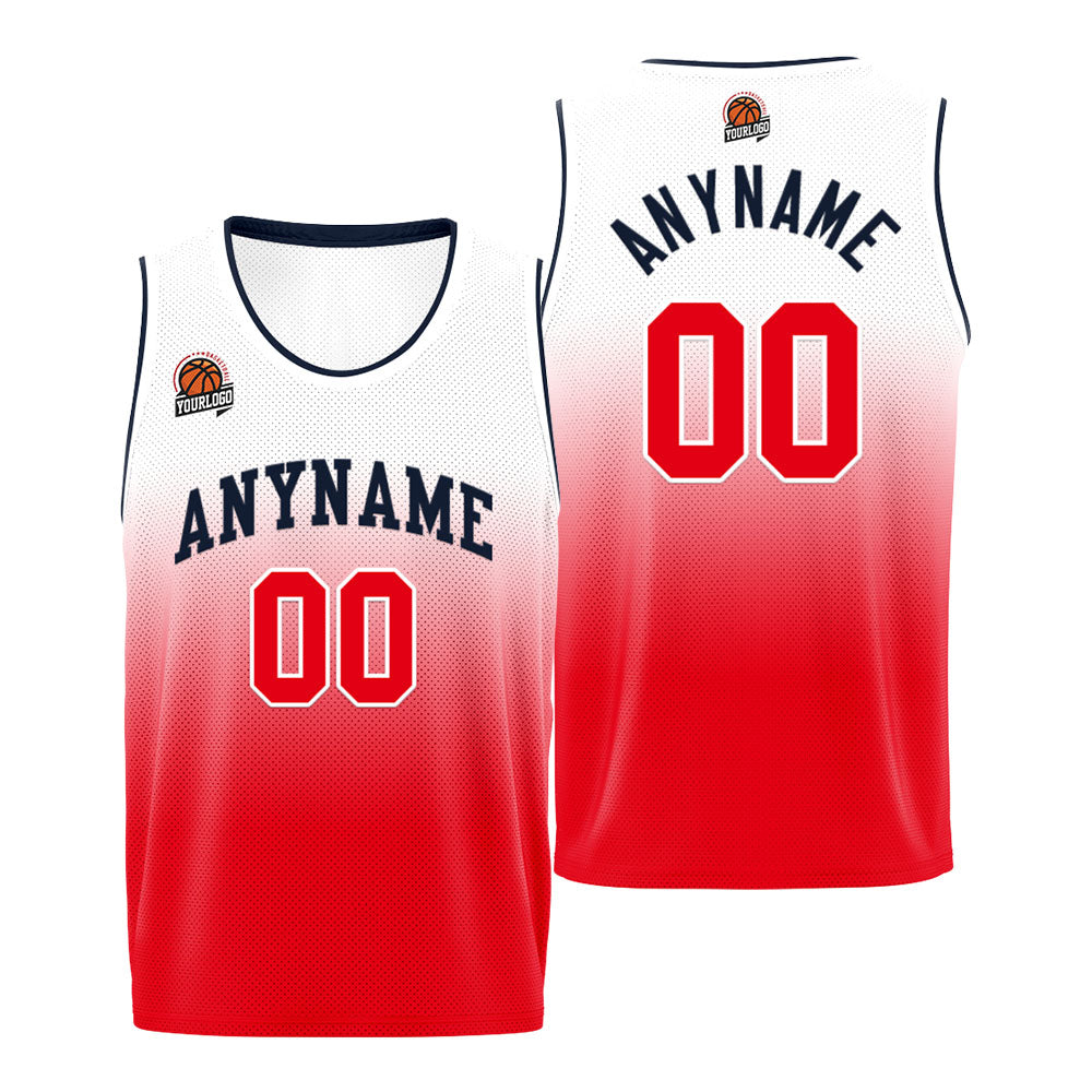 Custom Basketball Jersey Personalized Stitched Team Name Number Logo Navy&Red enthsush
