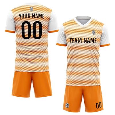 Custom Soccer Jerseys for Men Women Personalized Soccer Uniforms for Adult and Kid White-Orange enthsush