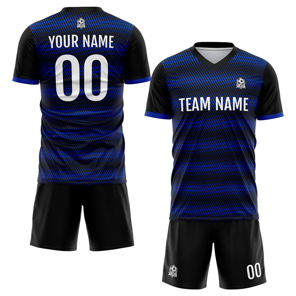 Custom Soccer Jerseys for Men Women Personalized Soccer Uniforms for Adult and Kid Black-Royal enthsush