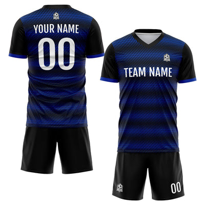 Custom Soccer Jerseys for Men Women Personalized Soccer Uniforms for Adult and Kid Black-Royal enthsush