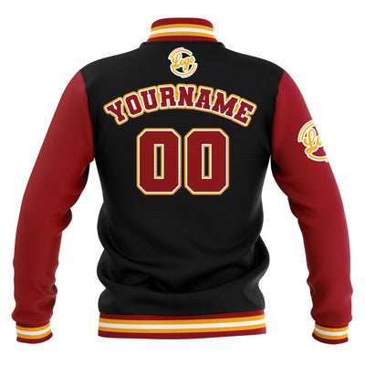 Custom Black Red Yellow Waterproof Varsity Jackets Personalized Stitched Name Number Logo to Letterman Jackets enthsush
