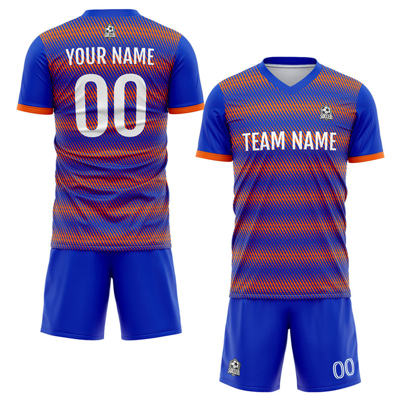 Custom Soccer Jerseys for Men Women Personalized Soccer Uniforms for Adult and Kid Royal-Orange