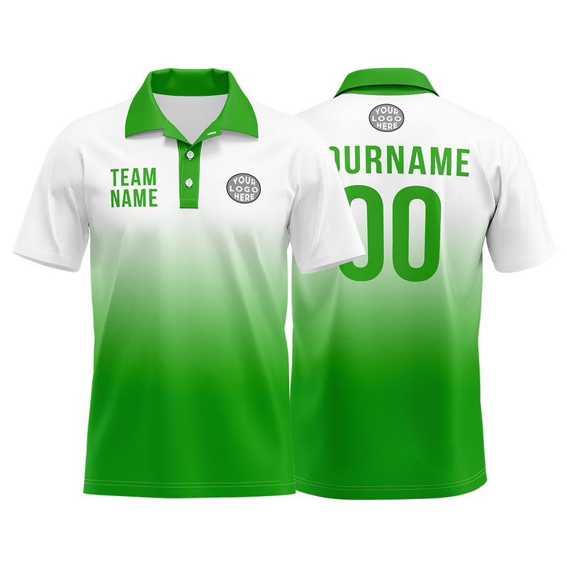 Custom Green Football Polo Shirts Add Your Unique Logo/Name/Number