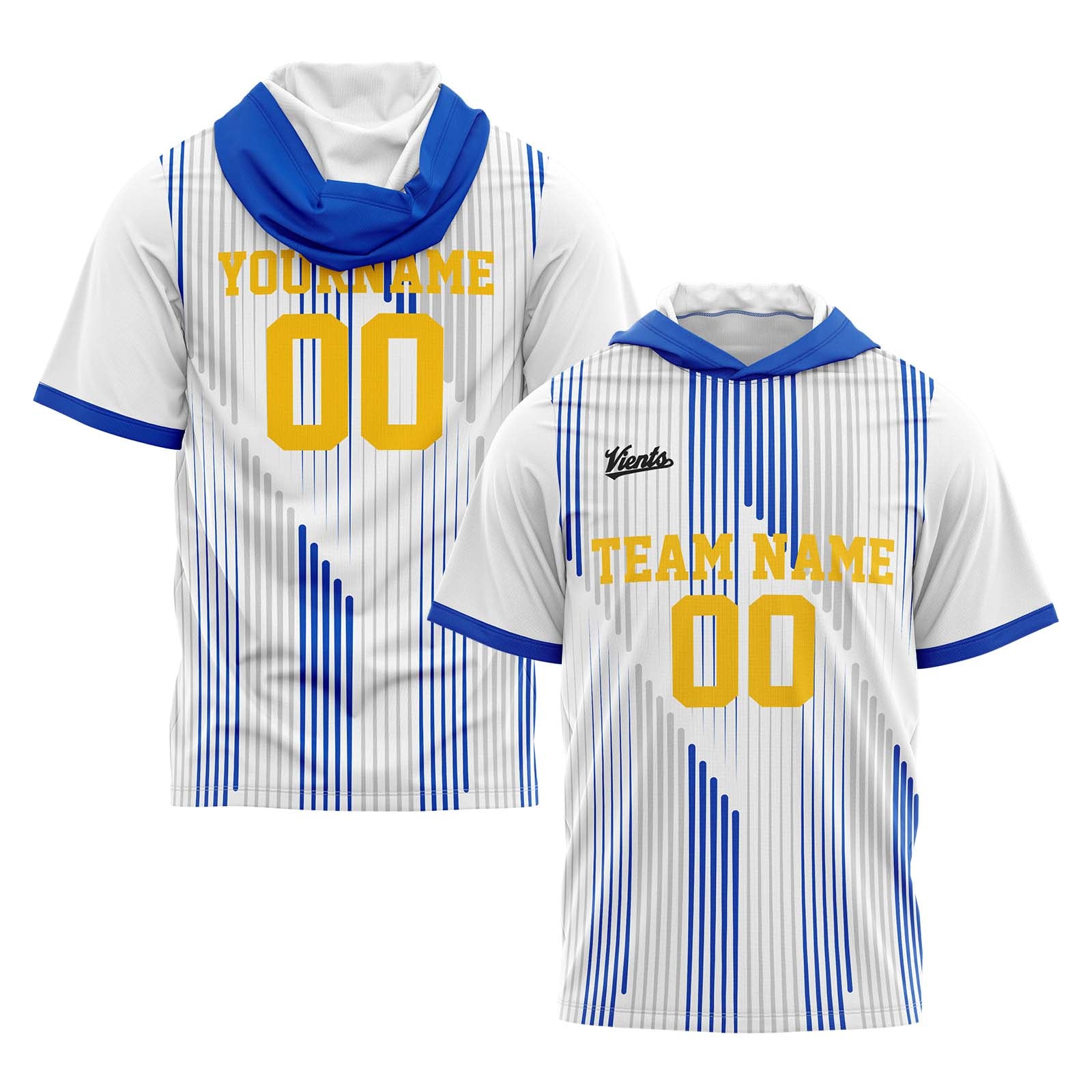 Custom White Blue Sleeve Hoodies for Men Women Shirts with Hoods Printed Name Logo enthsush