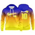 Custom Gradient Hoodie For Man Woman Girl Boy Print Your Logo Name Number Blue Orange Yellow enthsush