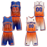 Custom Gradient Royal Orange Reversible Basketball Suit for Adults and Kids Personalized Jersey