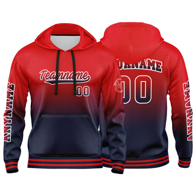 Custom Navy Red Sweatshirt Hoodie For Men Women Girl Boy Print Your Logo Name Number enthsush