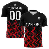 Custom Black Red Soccer Jerseys for Men Women Personalized Soccer Uniforms for Adult and Kid