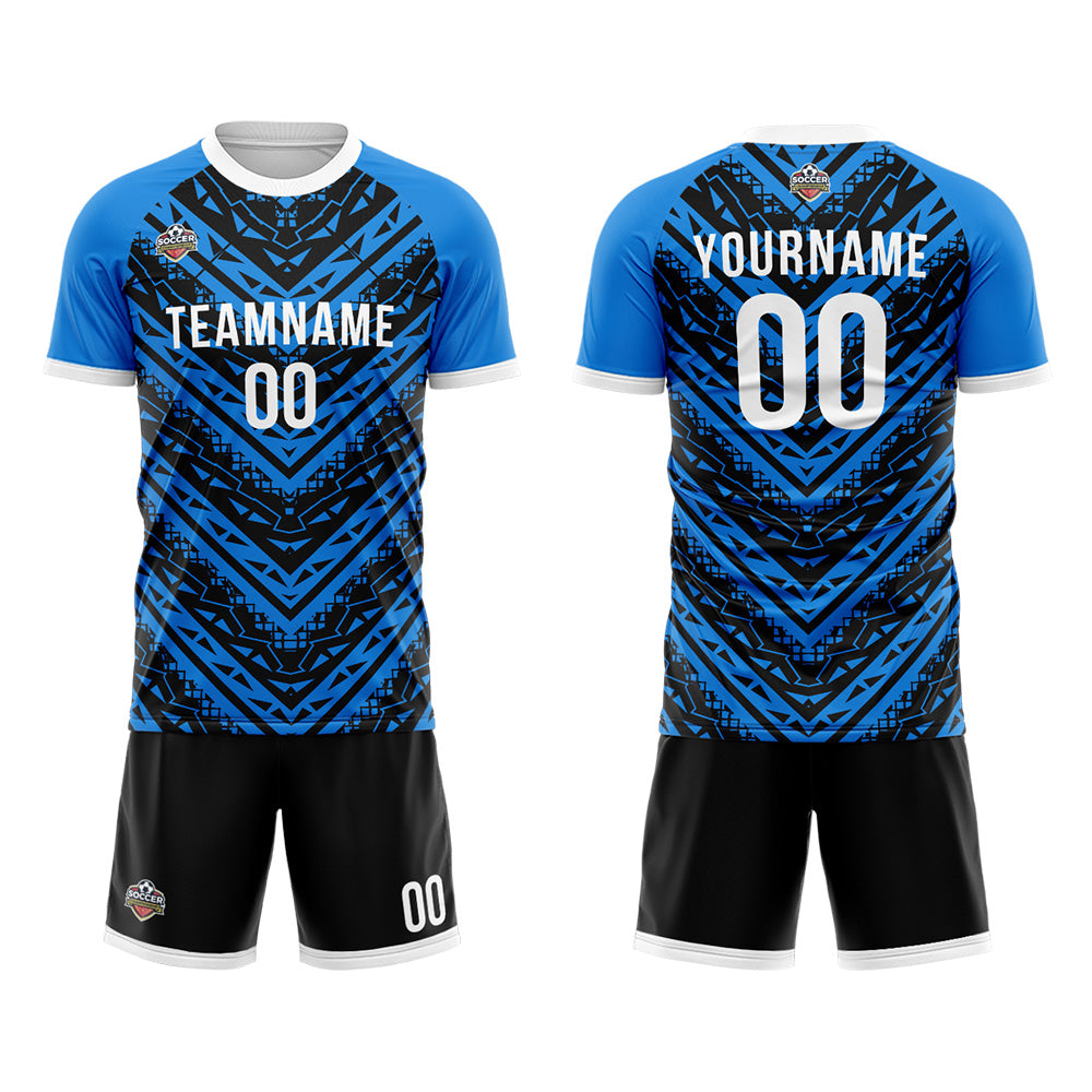 Custom Soccer Jerseys for Men Women Personalized Soccer Uniforms for Adult and Kid Black-Blue enthsush
