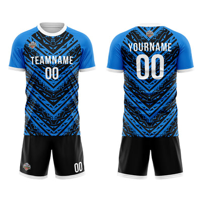 Custom Soccer Jerseys for Men Women Personalized Soccer Uniforms for Adult and Kid Black-Blue enthsush