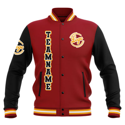 Custom Black Red Yellow Waterproof Varsity Jackets Personalized Stitched Name Number Logo to Letterman Jackets enthsush