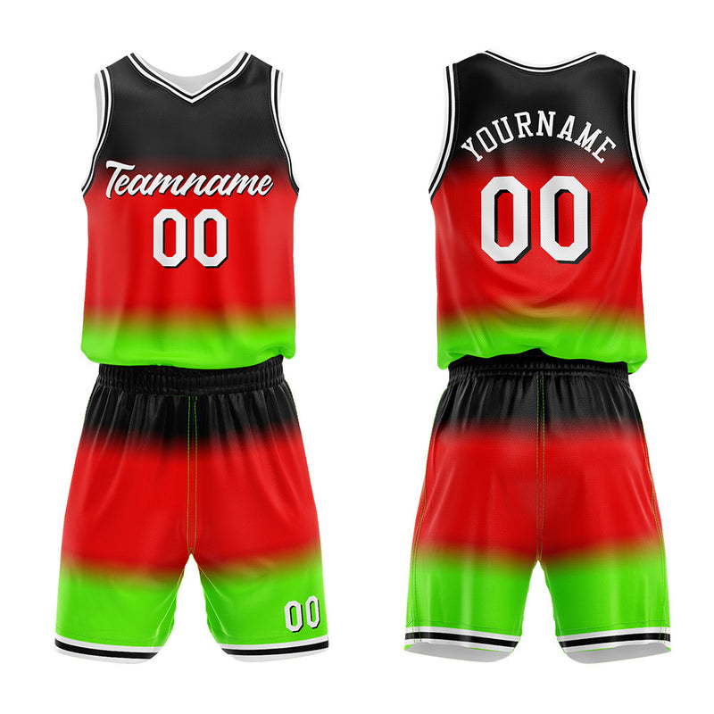 Custom Basketball Jersey Uniform Suit Printed Your Logo Name Number Gradient-Red enthsush