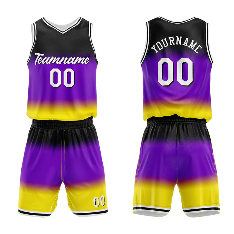 Custom Basketball Jersey Uniform Suit Printed Your Logo Name Number Gradient-Purple enthsush