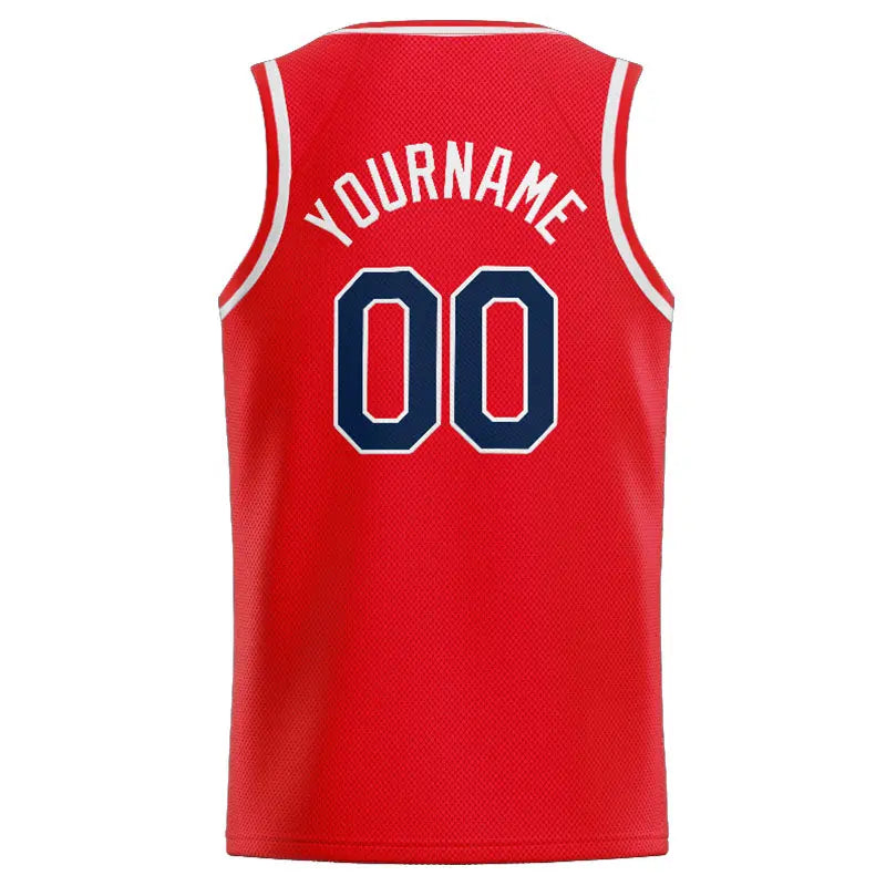 Custom Stitched Basketball Jersey for Men, Women And Kids Red-White-Navy enthsush