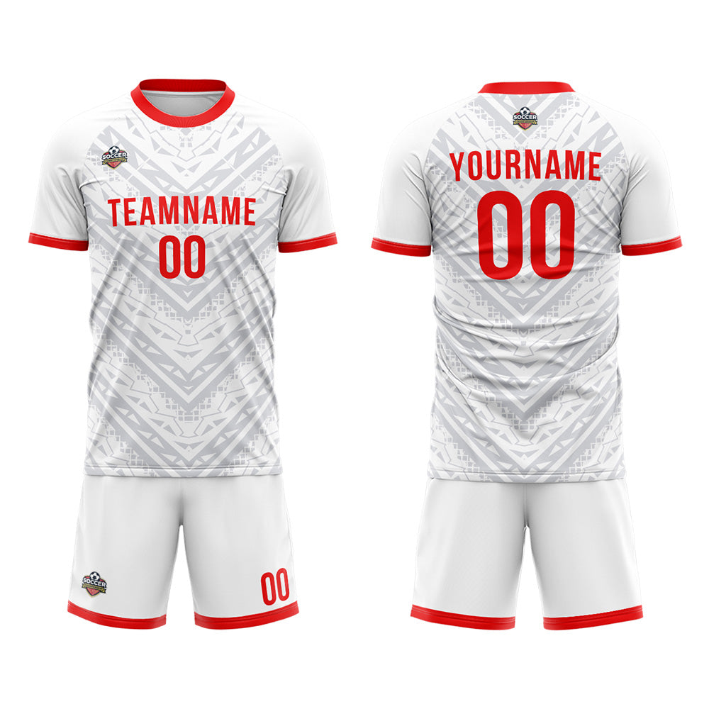 Custom Soccer Jerseys for Men Women Personalized Soccer Uniforms for Adult and Kid White-Red enthsush