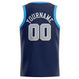 Custom Stitched Basketball Jersey for Men, Women And Kids Navy-White-Gray-Light Blue