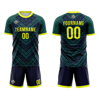 Custom Soccer Jerseys for Men Women Personalized Soccer Uniforms for Adult and Kid Navy-Green enthsush