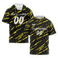 Custom Black Yellow Short Sleeve Hoodies for Men Women Shirts with Hoods Printed Name Logo enthsush