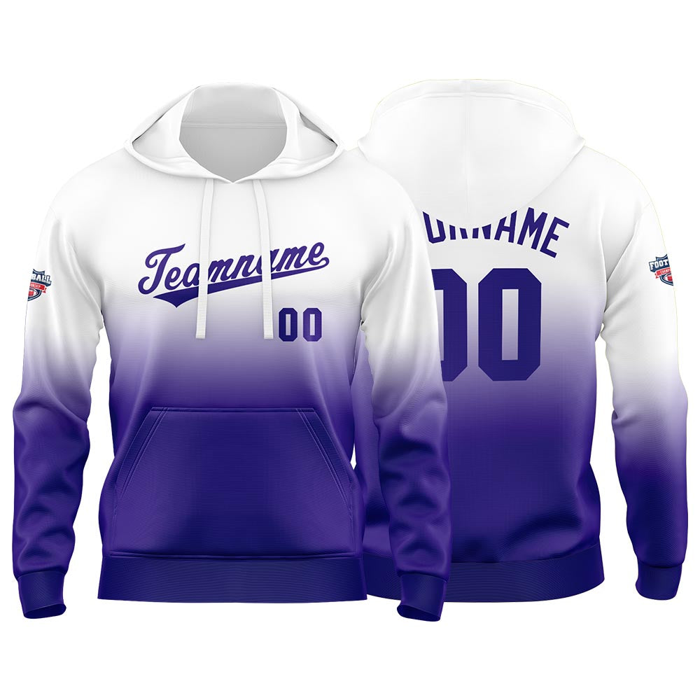 Custom Gradient Hoodie For Man Woman Girl Boy Print Your Logo Name Number Purple enthsush