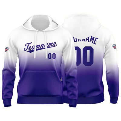 Custom Gradient Hoodie For Man Woman Girl Boy Print Your Logo Name Number Purple enthsush