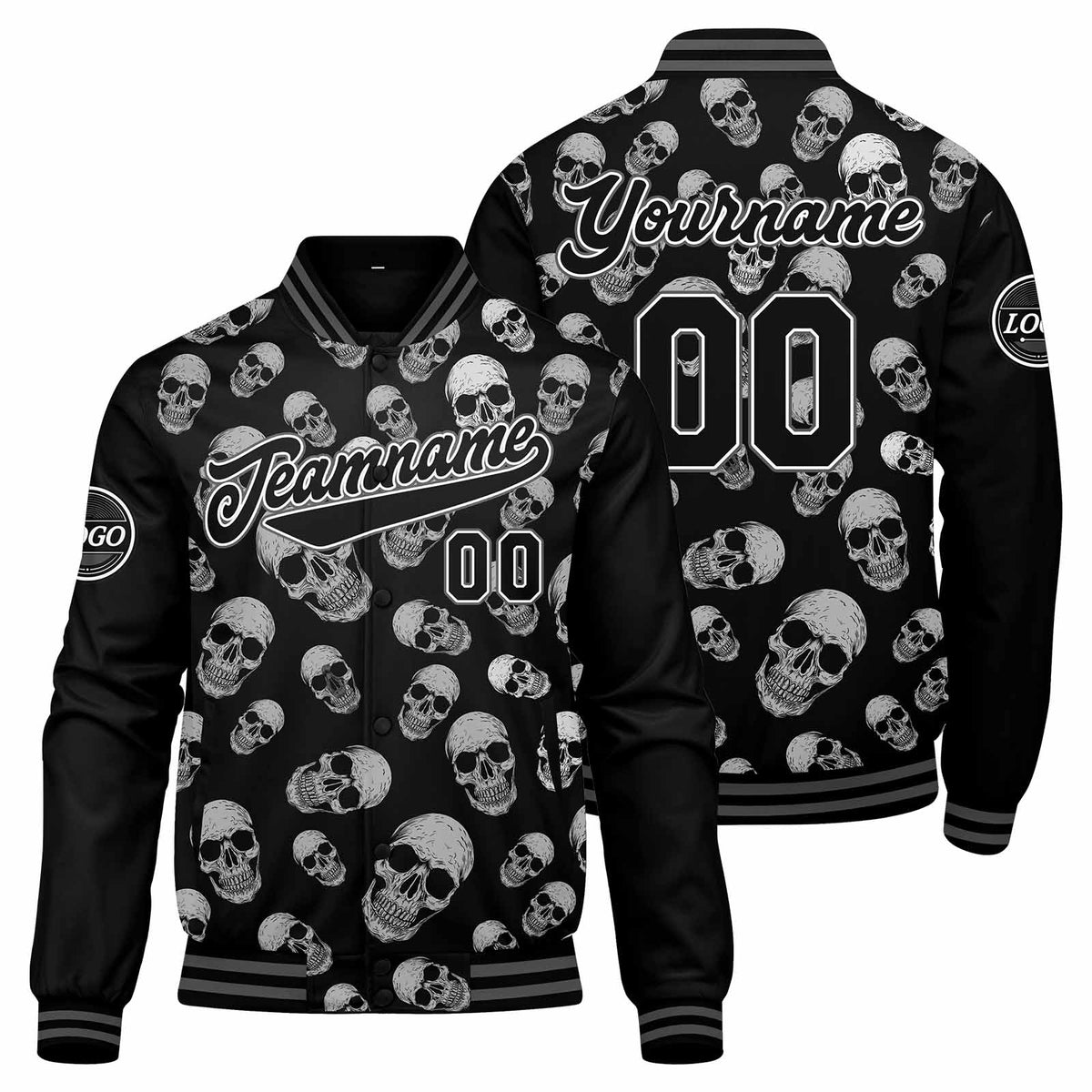 Custom Varsity Jacket Letterman jacket for Men, Women and Youth Grey enthsush