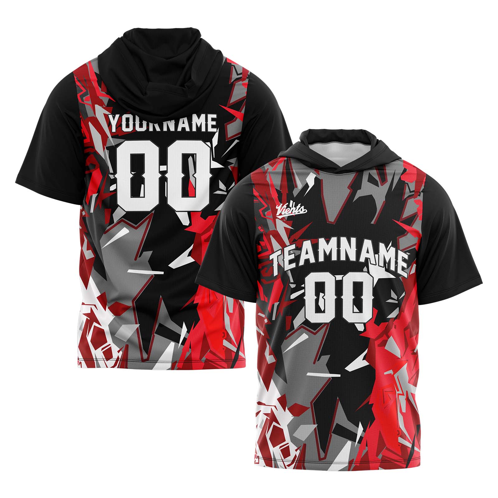 Custom Black Red Sleeve Hoodies for Men Women Shirts with Hoods Printed Name Logo enthsush