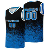 Custom basketball jersey for men and women. Stitched and printed name, number and logo Black&Blue