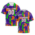 Custom Purple Orange Short Sleeve Hoodies for Men Women Shirts with Hoods Printed Name Logo enthsush