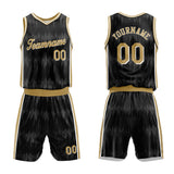 Custom Basketball Jersey Uniform Suit Printed Your Logo Name Number Acoustic wave-Black