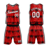 Custom Basketball Jersey Uniform Suit Printed Your Logo Name Number Acoustic wave-Red