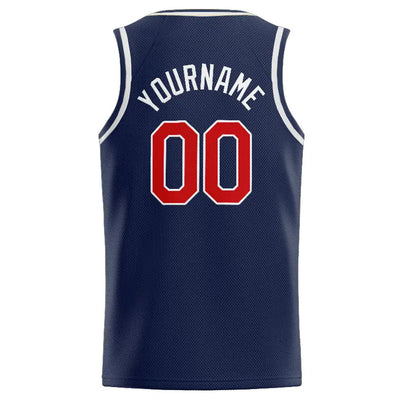 Custom Stitched Basketball Jersey for Men, Women And Kids Navy-Red-White enthsush