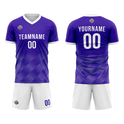 Custom Soccer Jerseys for Men Women Personalized Soccer Uniforms for Adult and Kid Purple-White enthsush