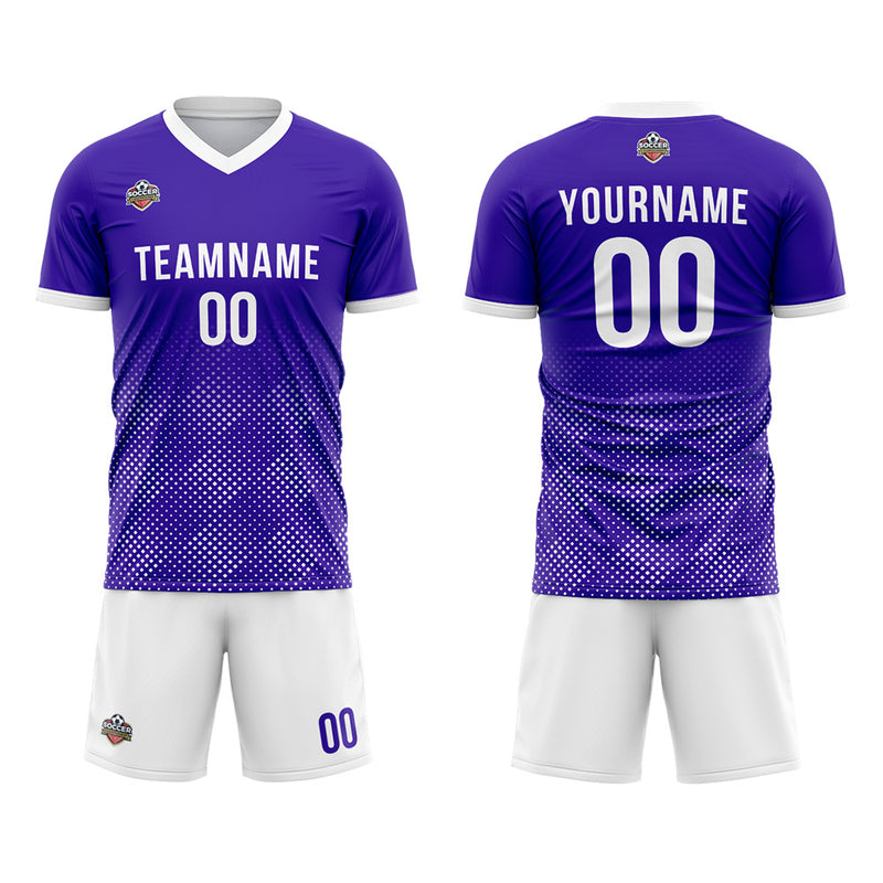 Custom Soccer Jerseys for Men Women Personalized Soccer Uniforms for Adult and Kid Purple-White