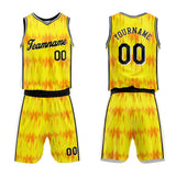 Custom Basketball Jersey Uniform Suit Printed Your Logo Name Number Acoustic wave-Yellow