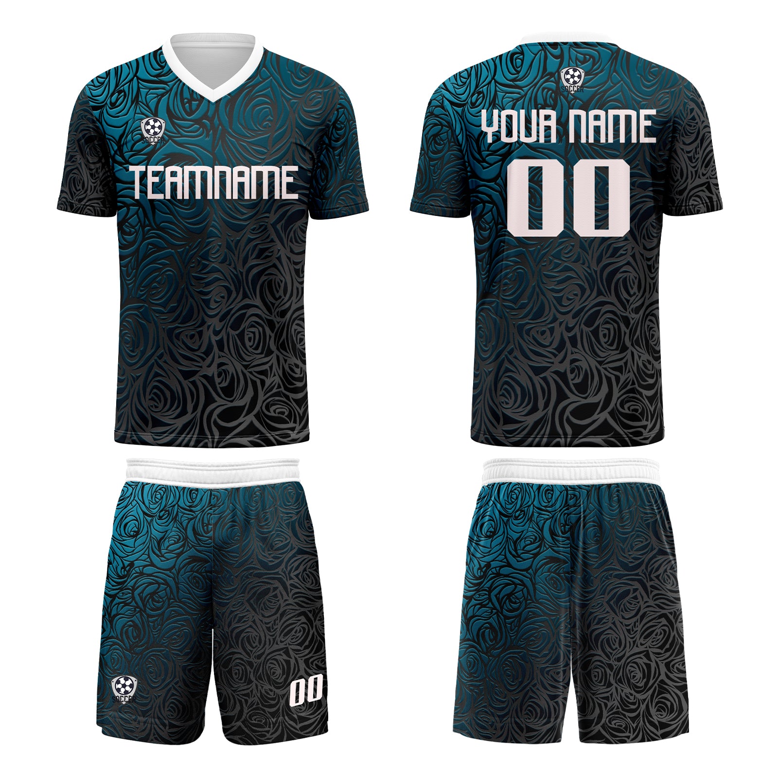 Custom Blue Silver Jerseys for Men Women Personalized Soccer Uniforms for Adult and Kid enthsush